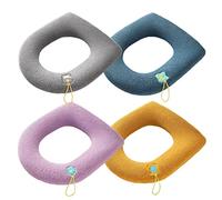 Coprisedili per WC,ZUZER 4pcs Toilette Copri Sedile Tappetino WC Universale Lavabile Toilet Seat Cushion Toilet Seat Cover