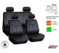 Coprisedili Set Completo Split Resistente Nero Impermeabile Similpelle Cane Pet