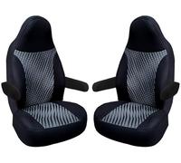 BREMER SITZBEZÜGE Coprisedili su misura compatibili con camper, guidatore e passeggero, codice colore: 819 (nero grigio)