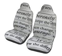 Coprisedili traspiranti protettivi per sedili anteriori di Serenity Prayer On Beach Motors per auto, comfort e protezione per la maggior parte di auto, furgoni, camion e SUV.