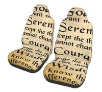 Coprisedili traspiranti protettivi per sedili anteriori di Serenity Prayer On Beach Motors per auto, comfort e protezione per la maggior parte di auto, furgoni, camion e SUV.