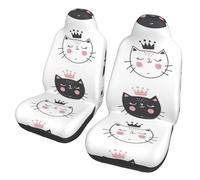 Coprisedili universali per auto Adorable Cat, set da 2 pezzi - Protezioni elastiche per sedili anteriori per auto, camion e SUV, vestibilità a secchiello, traspiranti