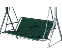 Copriseduta di ricambio per dondolo da giardino, copertura per mobili da giardino, per esterni (113 x 47 x 47 cm, verde)