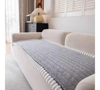 Copriseduta Divano 4/3/2/1 Posti, Copridivano Angolare Velluto a Coste con Penisola Universale AntiGraffio Gatto Cani Fodera per Divan(Light Grey,90x210)