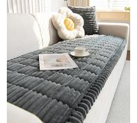 Copriseduta Divano 4/3/2/1 Posti, Copridivano Angolare Velluto a Coste con Penisola Universale AntiGraffio Gatto Cani Fodera per Divan(Charcoal Grey,60x210)