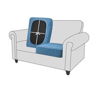 Copriseduta Divano, Copricuscini Seduta, Fodera Coprisedile, Protezione Del Cuscino Sedile Del Divano Lavabile, Tartan Impermeabile (Blu verde,1-posti grande)