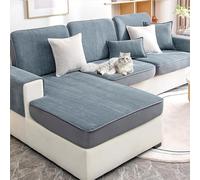Copriseduta Divano Elasticizzato Ciniglia, Fodera per Cuscino Elasticità del Divano, Antiscivolo Protezione del Cuscino Sedile del Divano (50x70cm,Grigio Blu)
