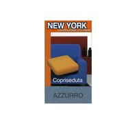 Copriseduta Divano New York Azzurro - Tessuto Elasticizzato a Costine Antipillin