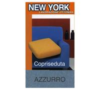 Copriseduta Divano New York Azzurro - Tessuto Elasticizzato a Costine Antipillin