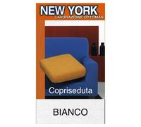Copriseduta Divano New York Bianco - Tessuto Elasticizzato a Costine Antipilling