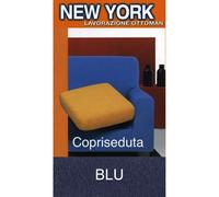 Copriseduta Divano New York Blu - Tessuto Elasticizzato a Costine Antipilling -