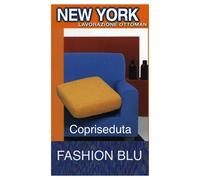 Copriseduta Divano New York Fashion Blu - Tessuto Elasticizzato a Costine Antipi