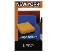 Copriseduta Divano New York Nero - Tessuto Elasticizzato a Costine Antipilling -
