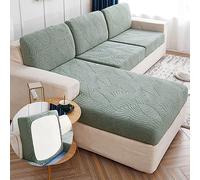 Copriseduta per Divano Impermeabile con Penisola,Copricuscini Separati per Divani 3/4/2/1 Posti Fodera per Cuscino Jacquard Copri Cuscino Divano Protezione per Mobili AntiGraffio,Green-3seater-x