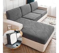 Copriseduta per Divano Impermeabile con Penisola,Copricuscini Separati per Divani 3/4/2/1 Posti Fodera per Cuscino Jacquard Copri Cuscino Divano Protezione per Mobili AntiGraffio,GrayA-2seater-x