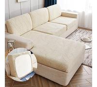 Copriseduta per Divano Impermeabile con Penisola,Copricuscini Separati per Divani 3/4/2/1 Posti Fodera per Cuscino Jacquard Copri Cuscino Divano Protezione per Mobili AntiGraffio,Beige-1seater-x