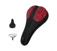 Coprisella Memory Foam per Mountain Bike Confort | Cinghie per robuste, fibbia incrociata, nessun spostamento, stabilità massima, sicurezza totale(Black and Red)