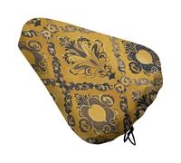 Coprisella per bici con motivo broccato giallo e grigio, impermeabile, con coulisse, per pioggia, neve, polvere, per mountain bike, bici da strada