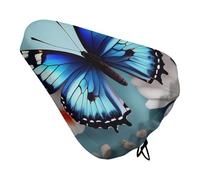 Coprisella per bicicletta con farfalle e fiori, impermeabile, con coulisse, per pioggia, neve, polvere, città, mountain bike