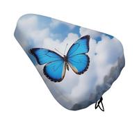Coprisella per bicicletta con farfalle e nuvole, impermeabile, antipolvere, morbido, con coulisse, per uomo e donna, colore: blu
