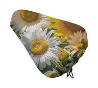 Coprisella per bicicletta con girasoli e margherite, impermeabile, con coulisse, per pioggia, neve, polvere, città, mountain bike