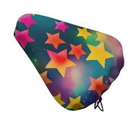 Coprisella per bicicletta con stelle arcobaleno colorate, impermeabile, cuscino per sellino per bicicletta, con coulisse, per pioggia, neve, polvere, per mountain bike, bici da strada