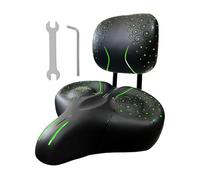 Coprisella - Sedile da ciclismo con schienale, coprisella imbottita, copertura per sella confortevole, cuscino sedile in pelle PU, ampio sedile da ciclismo con supporto posteriore per scooter