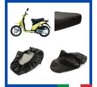 Coprisella Sella PIAGGIO FREE 50 Sella Biposto Ecopelle Sky Nero Impermiabile
