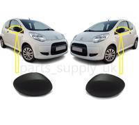 Copriserchio Specchio Laterale FOR CITROEN C1 06-14 NEW Nero Texture Coppia