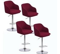 Coprisgabello da Bar Estensibile Schienale 1/2/4/6 Pezzi, Bar Ruotare Alta Copertura Sedie,Fodera per Sedia con Braccioli Schienale Basso Decorativo Antipolvere Copertura Protettiva(K,4PCS)