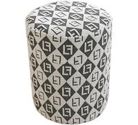 Coprisgabello Rotondo Elasticizzato Antiscivolo Jacquard Piccolo Sedile Copridivano Fondo Elastico Protettore Poggiapiedi Arredo Soggiorno(Style A#-Black,30x30cm/12x12in)