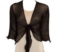 Coprispalle bolero da donna in maglia traforata, ampia vestibilità, lavorato a maglia Dark Chocolate Taglia unica