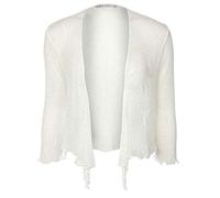 Coprispalle bolero da donna in maglia traforata, ampia vestibilità, lavorato a maglia White Taglia unica