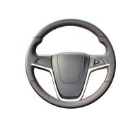 Copristerzo Auto Fai da te Per stra Per J Per Cascada Per M&okka 2012-2019 Per Opel Per Insignia 2008-2013 Coprivolante per auto in morbida pelle nera Copertura Volante(Gray Thread)