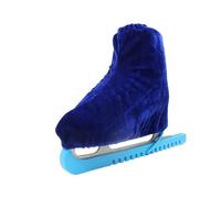 Copristivali da pattinaggio artistico Copriscarpe su ghiaccio elastici in flanella di velluto 1 paio for rullo(Blue S)