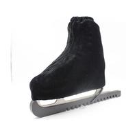 Copristivali da pattinaggio artistico Copriscarpe su ghiaccio elastici in flanella di velluto 1 paio for rullo(Black S)