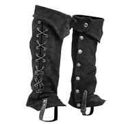 Copristivali da pirata Steampunk Rinascimento Cavaliere Guerriero Accessori Costume Nero