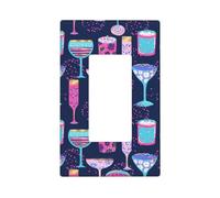 Copritastiera da parete per bicchieri da vino e cocktail, 1 gang da parete, dimensioni standard 11,2 x 6,9 cm, copertura decorativa per interruttore della luce, in policarbonato termoplastico