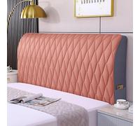 Copritastiera Del Letto In Velluto Di Cristallo Trapuntato Matrimoniale Singola Copertura for La Testata Elastico Copriletto Imbottito Pelle/Legno Letto Copritestata Protezione(Rhombus Pink,190cm)