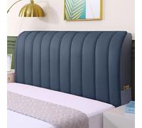 Copritastiera Del Letto In Velluto Di Cristallo Trapuntato Matrimoniale Singola Copertura for La Testata Elastico Copriletto Imbottito Pelle/Legno Letto Copritestata(Vertical Stripes Dark Grey,100cm)