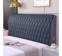Copritastiera Del Letto In Velluto Di Cristallo Trapuntato Matrimoniale Singola Copertura for La Testata Elastico Copriletto Imbottito Pelle/Legno Letto Copritestata Protezione(Circle Dark Grey,100cm)