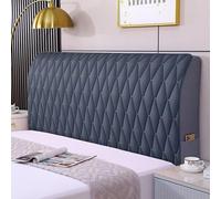 Copritastiera Del Letto In Velluto Di Cristallo Trapuntato Matrimoniale Singola Copertura for La Testata Elastico Copriletto Imbottito Pelle/Legno Letto Copritestata(Rhombus Dark Grey,120cm)