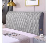 Copritastiera Del Letto In Velluto Di Cristallo Trapuntato Matrimoniale Singola Copertura for La Testata Elastico Copriletto Imbottito Pelle/Legno Letto Copritestata(Rhombus Light Grey,220cm)