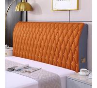 Copritastiera Del Letto In Velluto Di Cristallo Trapuntato Matrimoniale Singola Copertura for La Testata Elastico Copriletto Imbottito Pelle/Legno Letto Copritestata Protezione(Circle Orange,120cm)