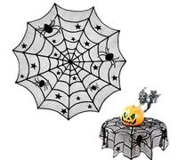 Copritavolo a - Tessuto decorativo in pizzo di Halloween, sovrapposizione del tavolo per feste gotiche | Modello di design a rete resistente, tovaglia spaventosa per la celebrazione degli eventi