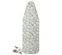 Copritavolo da stiro, fodera per asse da stiro, 125 x 45 cm, fodera per stiratura 100% cotone, tessuto con tecnologia riflettente con bordo elastico, fodere imbottite in cotone spesso