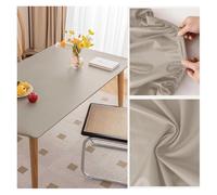 Copritavolo da Tavolo in Ecopelle con Bordo Elastico, Tovaglia Pelle Rettangolare Impermeabile Antimacchia Antiscivolo, Tappetino Protezione per Tavolo da Esterno, Patio, Cucina, Pranzo(90x120cm,Light