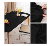 Copritavolo da Tavolo in Ecopelle con Bordo Elastico, Tovaglia Pelle Rettangolare Impermeabile Antimacchia Antiscivolo, Tappetino Protezione per Tavolo da Esterno, Patio, Cucina, Pranzo(80×80cm,Black)
