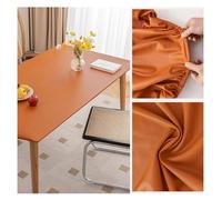 Copritavolo da Tavolo in Ecopelle con Bordo Elastico, Tovaglia Pelle Rettangolare Impermeabile Antimacchia Antiscivolo, Tappetino Protezione per Tavolo da Esterno, Patio, Cucina, Pranzo(80x130cm,Orang