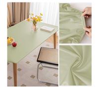 Copritavolo da Tavolo in Ecopelle con Bordo Elastico, Tovaglia Pelle Rettangolare Impermeabile Antimacchia Antiscivolo, Tappetino Protezione per Tavolo da Esterno, Patio, Cucina, Pranzo(90x120cm,Green